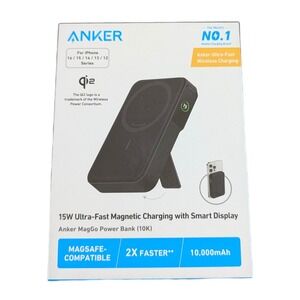 Cc6U Anker MagGo Magnetic UltraFast 15W Wireless Battery 10,000 mAh w/ LCD USED